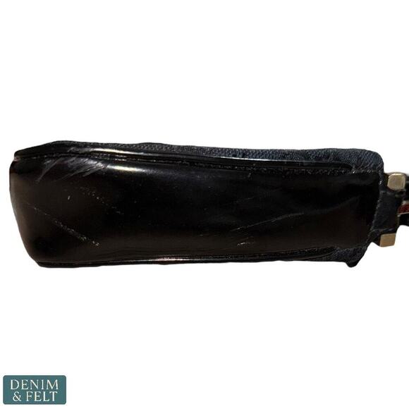 Gucci Black GG Monogram Mini Shoulder Bag with Patent Leather Trim, Vintage - Picture 11 of 16